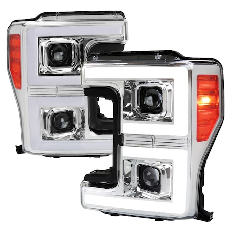 Spec-D Tuning Ford F250 Led Projector Headlights 2017-2019 2LHP-F25017-SQ-RS